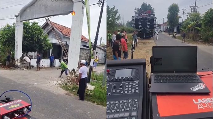Warga di Jatim Robohkan Gapura Demi Truk Sound Horeg Bisa Lewat, Videonya Viral