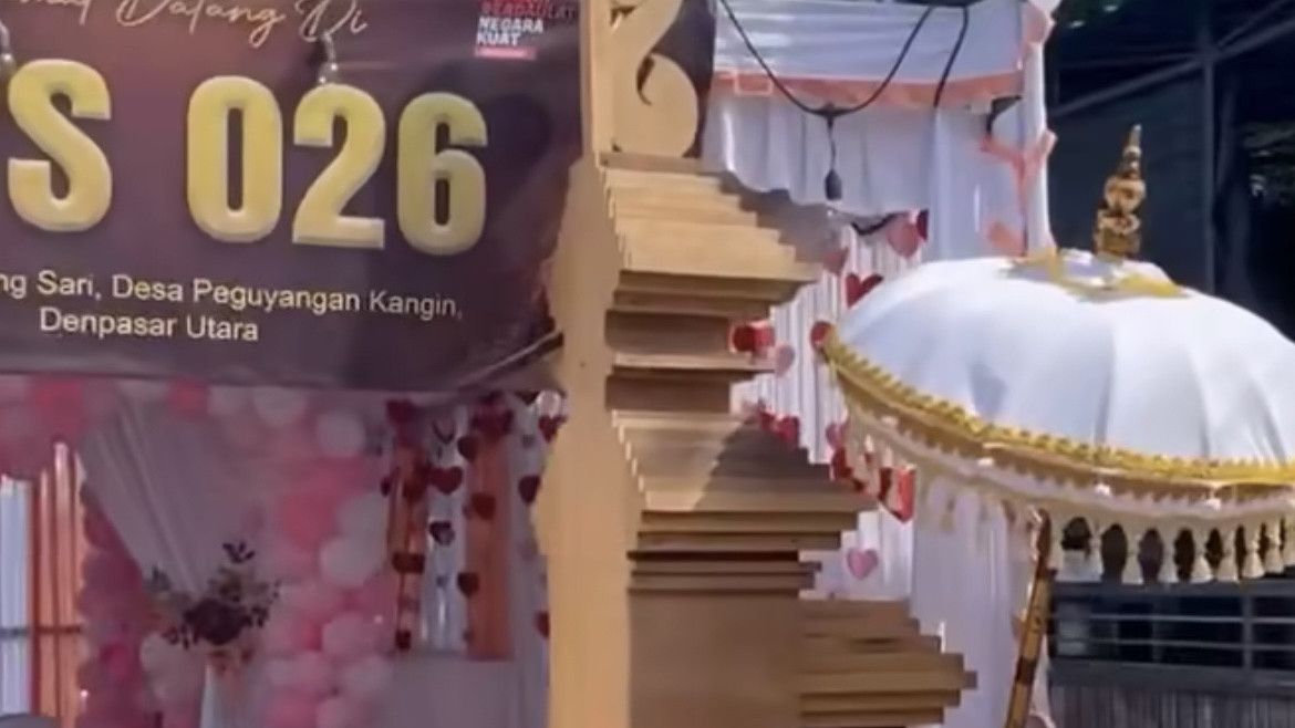 Tepat di Hari Valentine, TPS di Bali Buat Dekorasi Tema Nikahan dengan Ornamen Hati