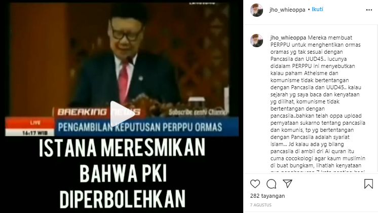 Istana Resmikan PKI Diperbolehkan di Indonesia, Benarkah? Begini Penjelasannya
