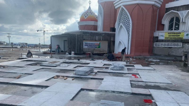 Pekerja Terpapar Covid-19, Proyek Pengerjaan Masjid 99 Kubah di Makassar Terhambat
